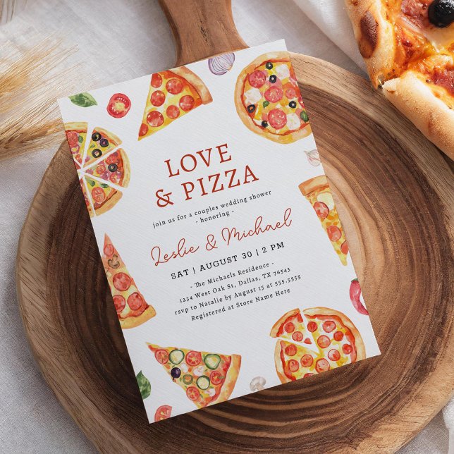 Invitación Amor y Pizza Parejas Ducha de matrimonio (Subido por el creador)