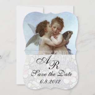 Invitación Amor y Psique como monograma de fiesta de bodas in