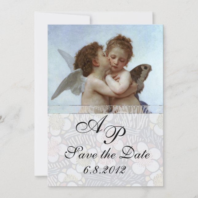 Invitación Amor y Psique como Monograma de Fiesta de Bodas In (Anverso)