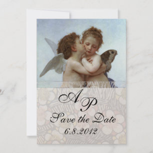 Invitación Amor y Psique como Monograma de Fiesta de Bodas In