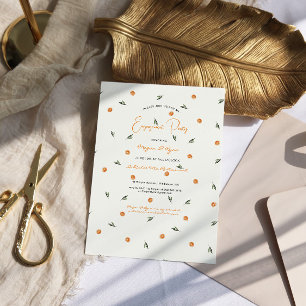 Invitación Amore & Aranci   Una fiesta de compromiso cítrica 