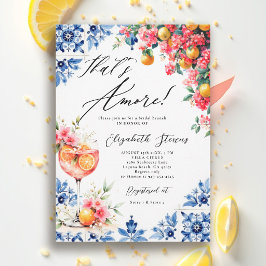 Invitación Amore Italian Lemon Floral Brunch Bridal Shower 