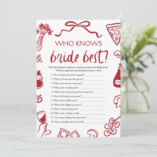 Invitación Amore Que Conoce El Mejor Juego De Ducha Bridal De (Anverso de pie)