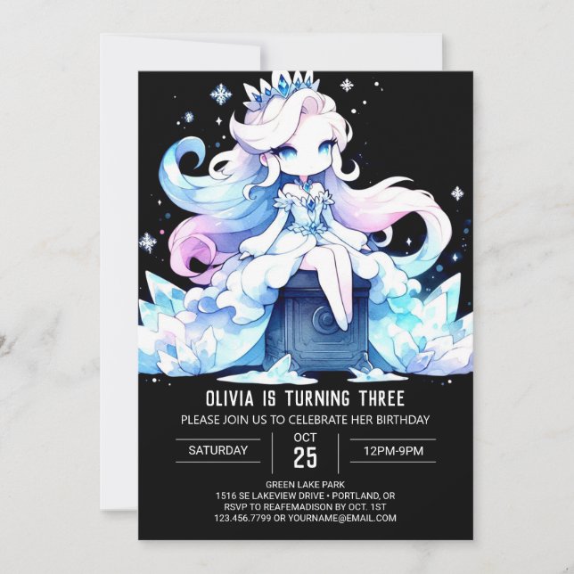 Invitación Amoroso cumpleaños feliz de la princesa (Anverso)