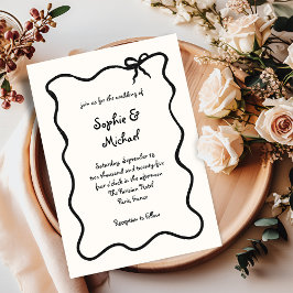 Invitación Amour | Boda de Bow francés ilustrado