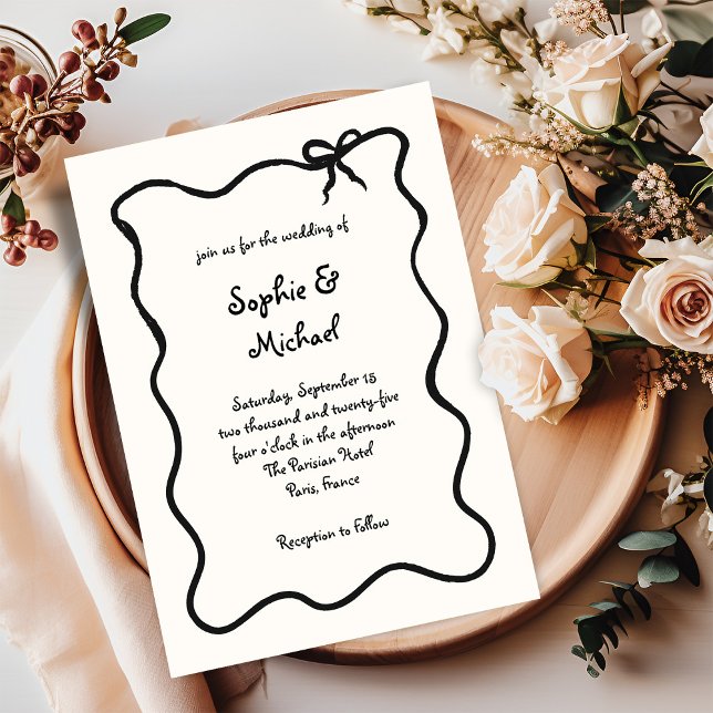 Invitación Amour | Boda de Bow francés ilustrado (Subido por el creador)