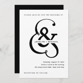 Invitación Ampersand caprichoso | Boda blanco y negro