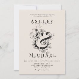 Invitación AMPERSAND FLORAL Hand Drake Rubor Boda