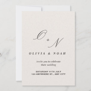 Invitación Ampersand Monogram Calligraphy Elegant Wedding