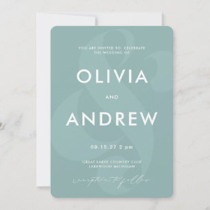 Invitación Ampersand Pastel Seafoam Green Boda