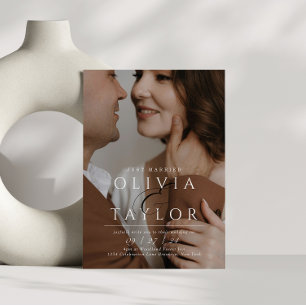 Invitación Ampersand recién casado y dos Bodas de fotografía 