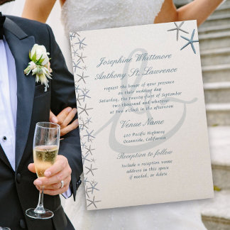 Invitación Ampersor de la frontera de la pesca estelar y Boda