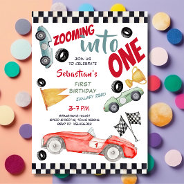 Invitación Ampliación en un coche de carreras de velocidad de