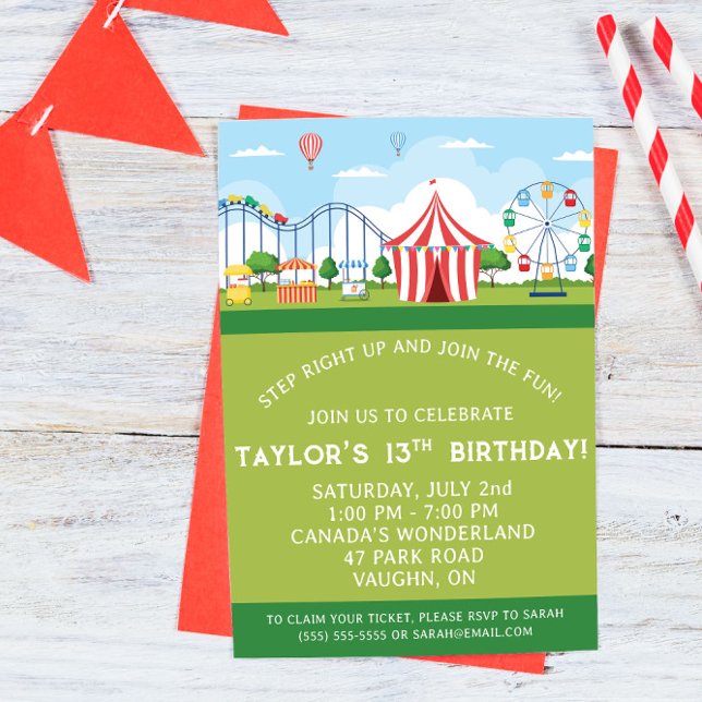 Invitación Amusement Park Birthday Party Invitation (Subido por el creador)