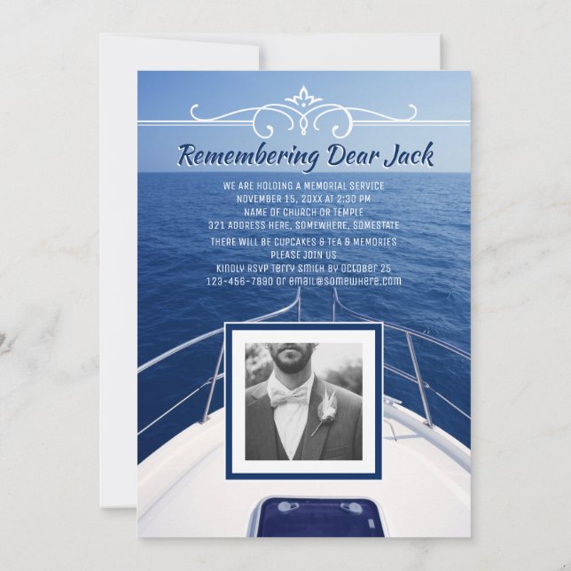Invitación Añada a su propio marinero de la ceremonia (Reverso)