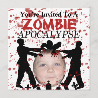 Invitación Añada Su Foto A La Invasión Zombie Apocalíptica
