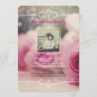 Invitación Añada sus propios rosas del rosa de la ceremonia