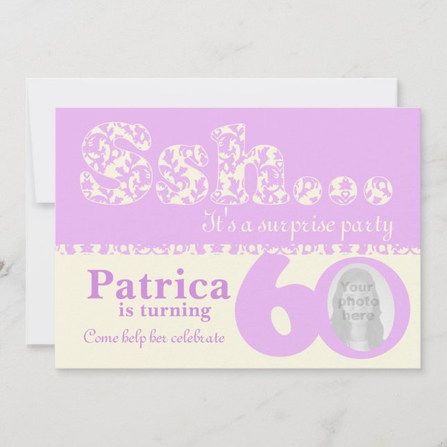 Invitación Añade tu foto sorpresa ssh 60 cumpleaños (Anverso)