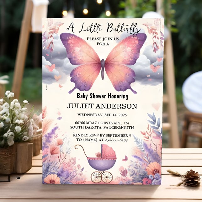 Invitación Añadir Bug Boho Soft Glow Live Butfly Baby Shower (Subido por el creador)