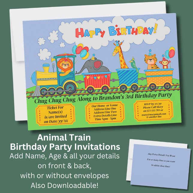 Invitación Añadir detalles de la fiesta de cumpleaños del tre (Subido por el creador)