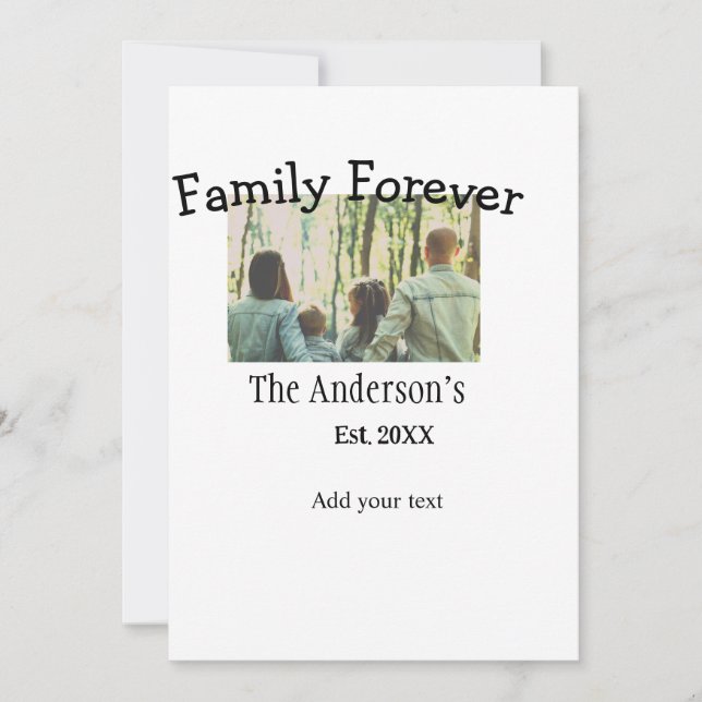 Invitación Añadir el nombre de la familia foto año vacaciones (Anverso)