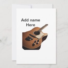 Invitación Añadir el nombre texto guitarra acústica marrón ed