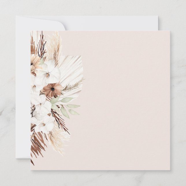 Invitación añadir el texto pampas hierba terracota (Anverso)