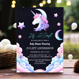Invitación Añadir espacio brillante Royal Pony Unicorn Baby S