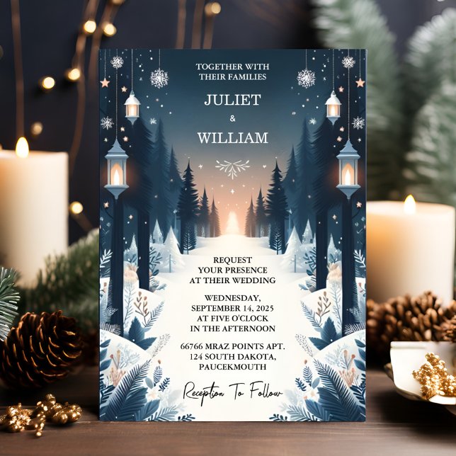 Invitación Añadir Estrellas Forestales Rústicas Boda de Invie (Subido por el creador)