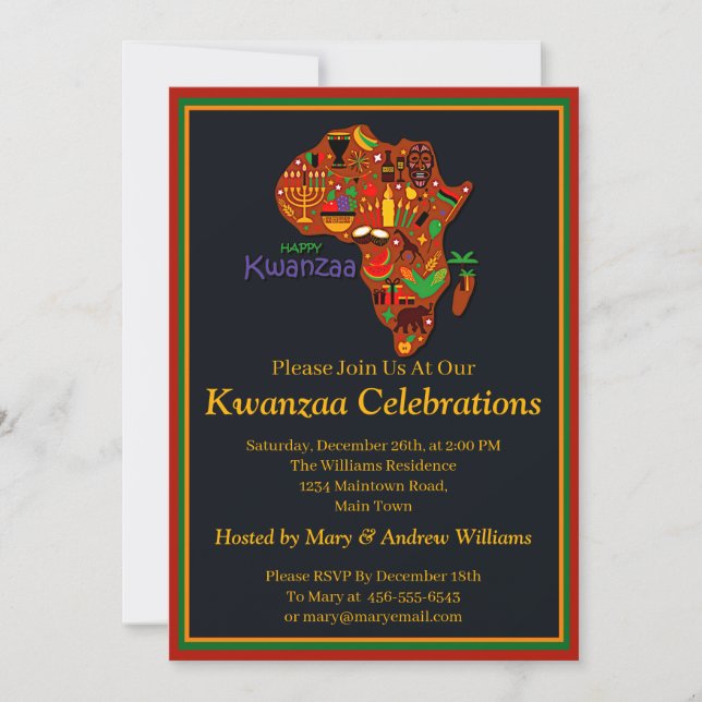 Invitación Añadir fecha de nombre Detalles Feliz Fiesta de Kw (Anverso)