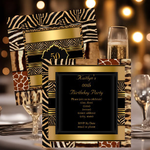 Invitación Añadir Fiesta de edad Nacimiento Salvaje Exótico A