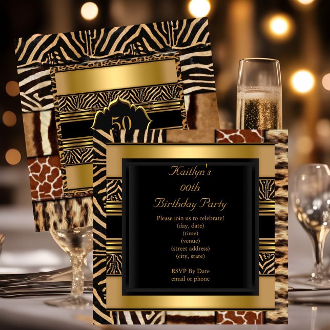 Invitación Añadir Fiesta de edad Nacimiento Salvaje Exótico A (Subido por el creador)