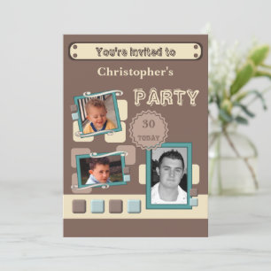 Invitación Añadir fotos para los hombres a cualquier fiesta m