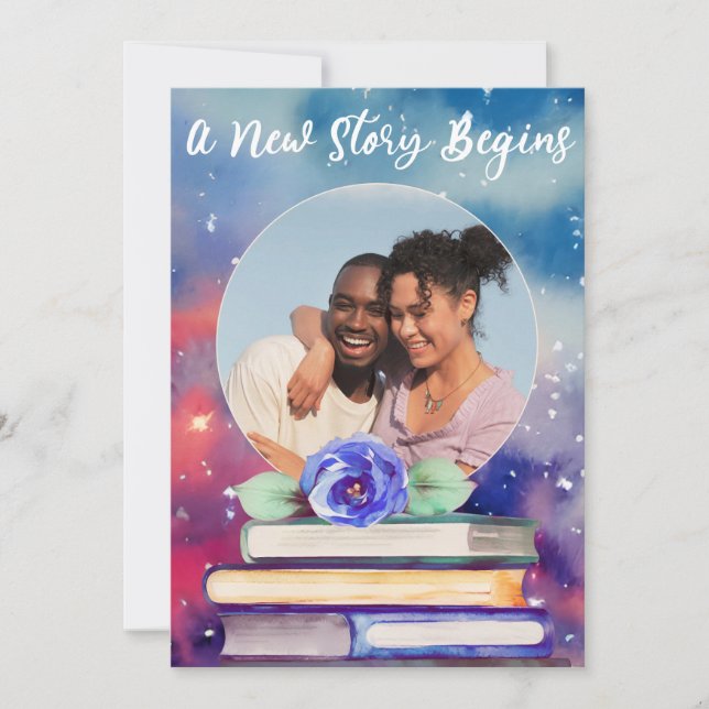 Invitación Añadir libros de fotos y Boda de acuarela Pastel d (Anverso)