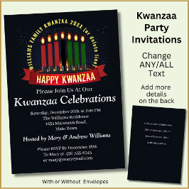 Invitación Añadir nombre año velas de Kwanzaa