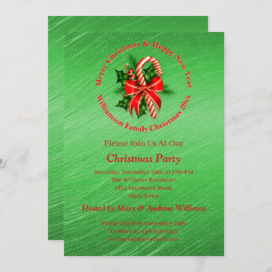 Invitación Añadir nombre cambiar texto Navidades rojos verdes