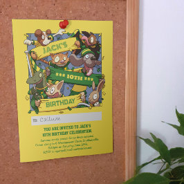 Invitación Añadir su nombre Fans de Animales de Cumpleaños Am