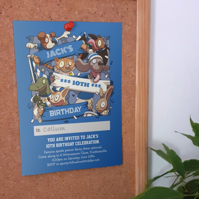 Invitación Añadir su nombre Fans de Animales de Cumpleaños Az (Subido por el creador)