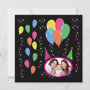 Invitación Añadir su propia foto a Gorras Fiestas y globos