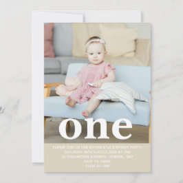 Invitación Añadir su propia foto Una primera fiesta de cumple