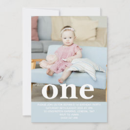 Invitación Añadir su propia foto Una primera fiesta de cumple