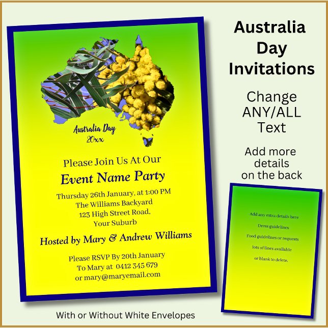 Invitación Añadir texto de año, hoja de hueso Australia Fiest (Subido por el creador)