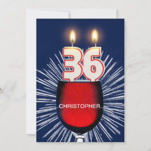 Invitación Añadir un nombre, 36ª fiesta de cumpleaños Invitac
