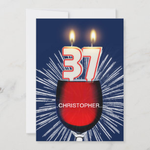 Invitación Añadir un nombre, 37ª fiesta de cumpleaños Invitac