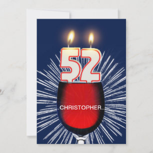 Invitación Añadir un nombre, 52ª fiesta de cumpleaños Invitac