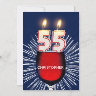 Invitación Añadir un nombre, 55ª fiesta de cumpleaños Invitac