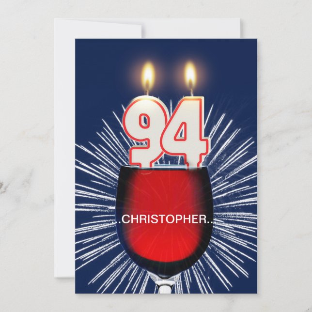 Invitación Añadir un nombre, 94ª fiesta de cumpleaños Invitac (Anverso)