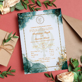 Invitación Anand Karaj Golden Boda punjabi sikh