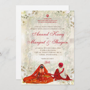 Invitación Anand Karaj invita a la boda sikh