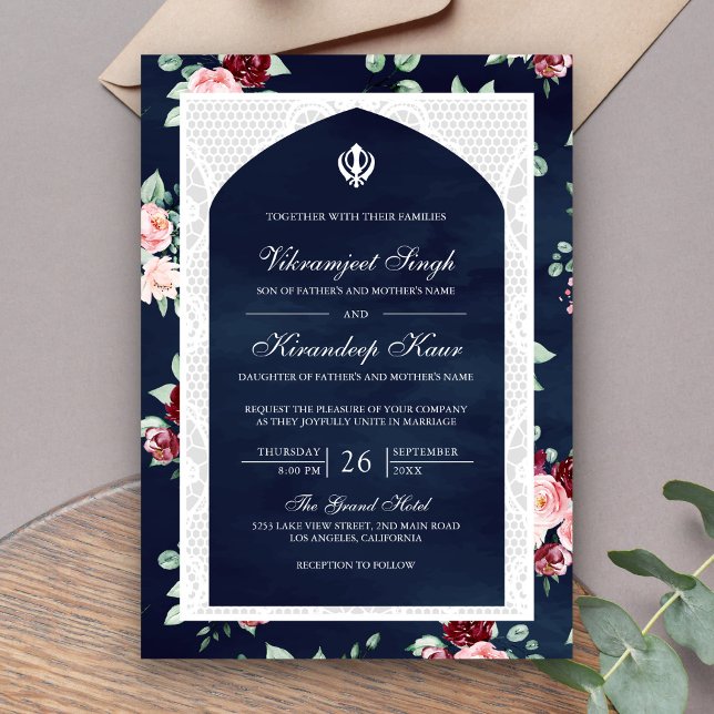 Invitación Anand Karaj Punjabi Sikh Boda (Subido por el creador)